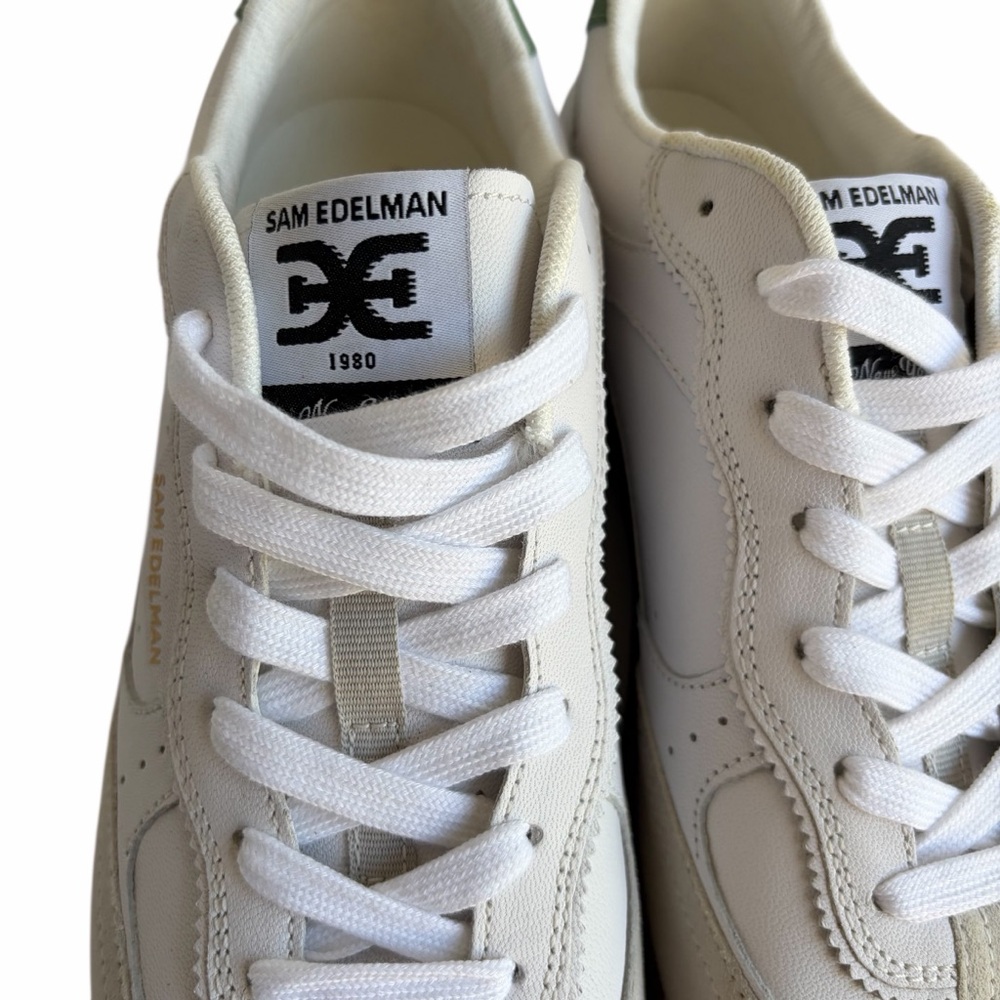 EUC Sam Edelman Kallen White/Green Sneakers Sz. 9.5 - Picture 6 of 11